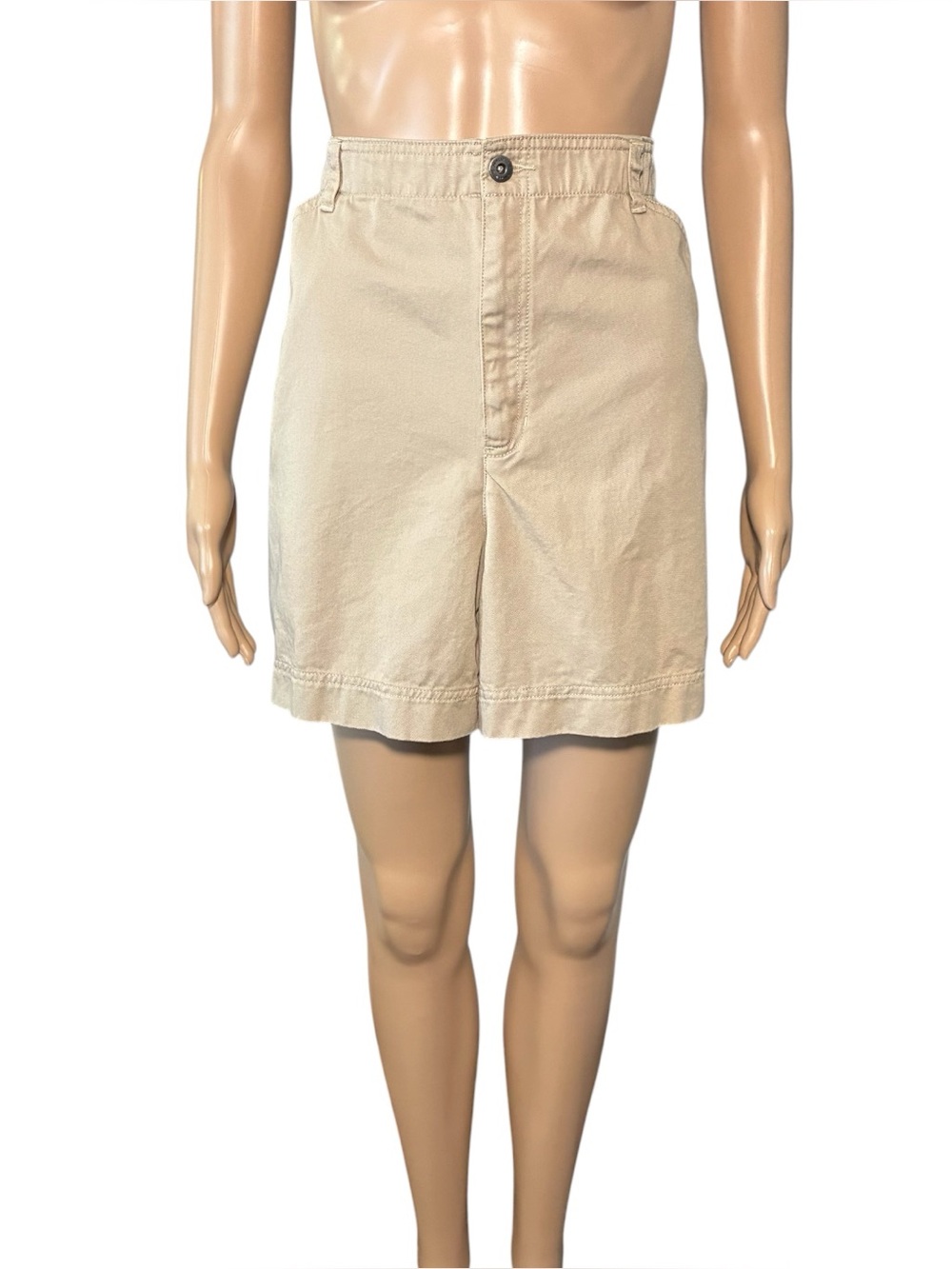 Liz Claiborne Shorts Womens 16 Tan 100% Cotton High Rise Zip Fly Pockets